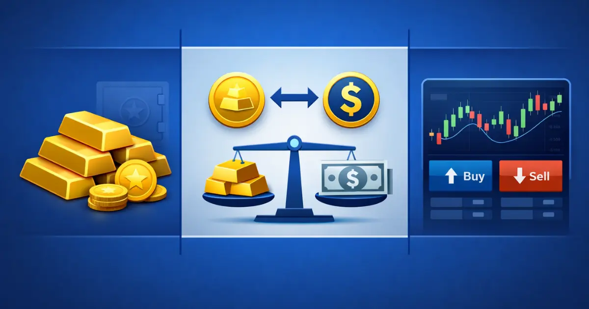 So sánh vàng vật chất, ETF vàng và giao dịch XAUUSD dưới dạng CFD