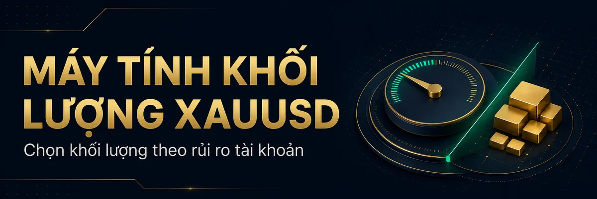 Máy tính khối lượng XAUUSD — Chọn khối lượng giao dịch phù hợp với rủi ro tài khoản.
